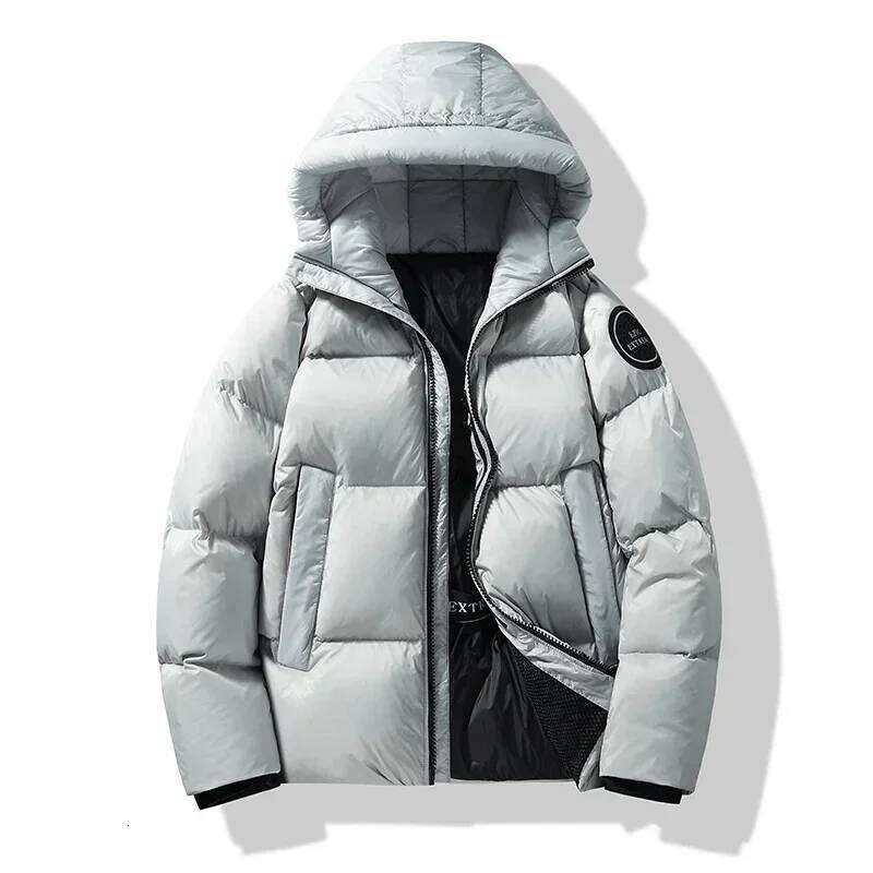 Winter Lightweight Men's Waterproof White Duck Warm Coat Couple's Casual Snow Clothes Short Down Jacket