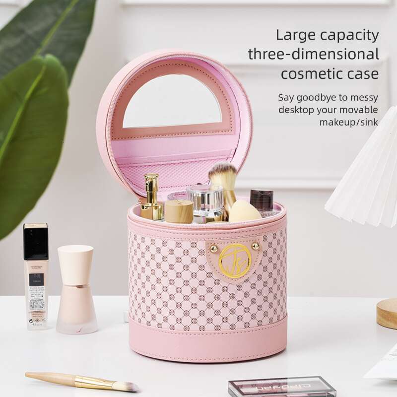 DHpet_wholesale Portable Makeup Case - Large Capacity Waterproof Cosmetic Bag with Chain Handle, Cute Travel Toiletry Organizer (19.5x18.5x17.5cm)