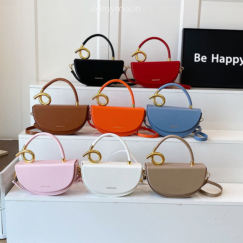 Fashion Trend Saddle Handbag High-end Texture Underarm Versatile Casual Commuting Work Crossbody Shoulder Bag for Women ddmymoon