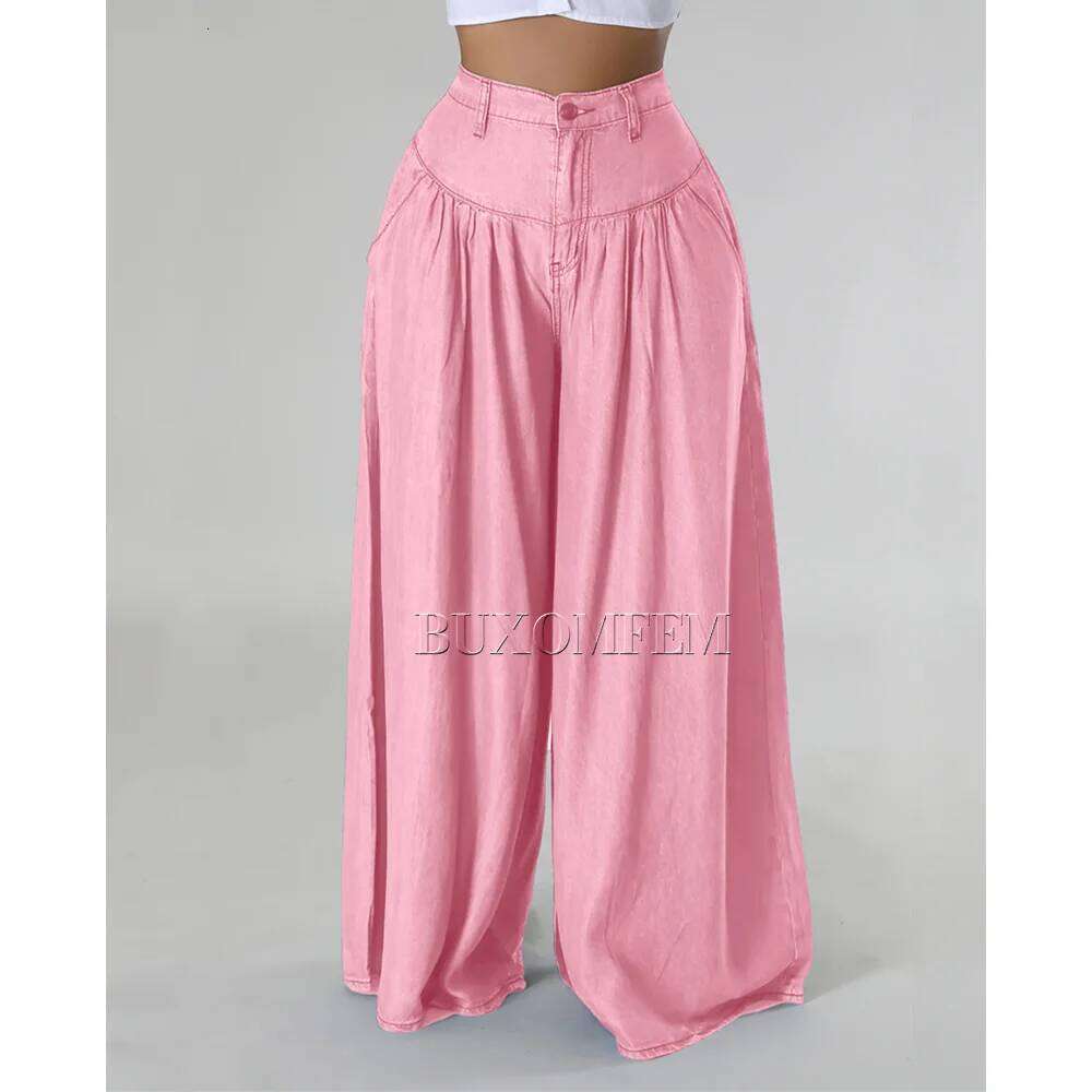 Stylish Fashion New High Waist Jeans Unique Individualretro Chains Straight Leg Wrap Hips Casual Daily Trousers for Women