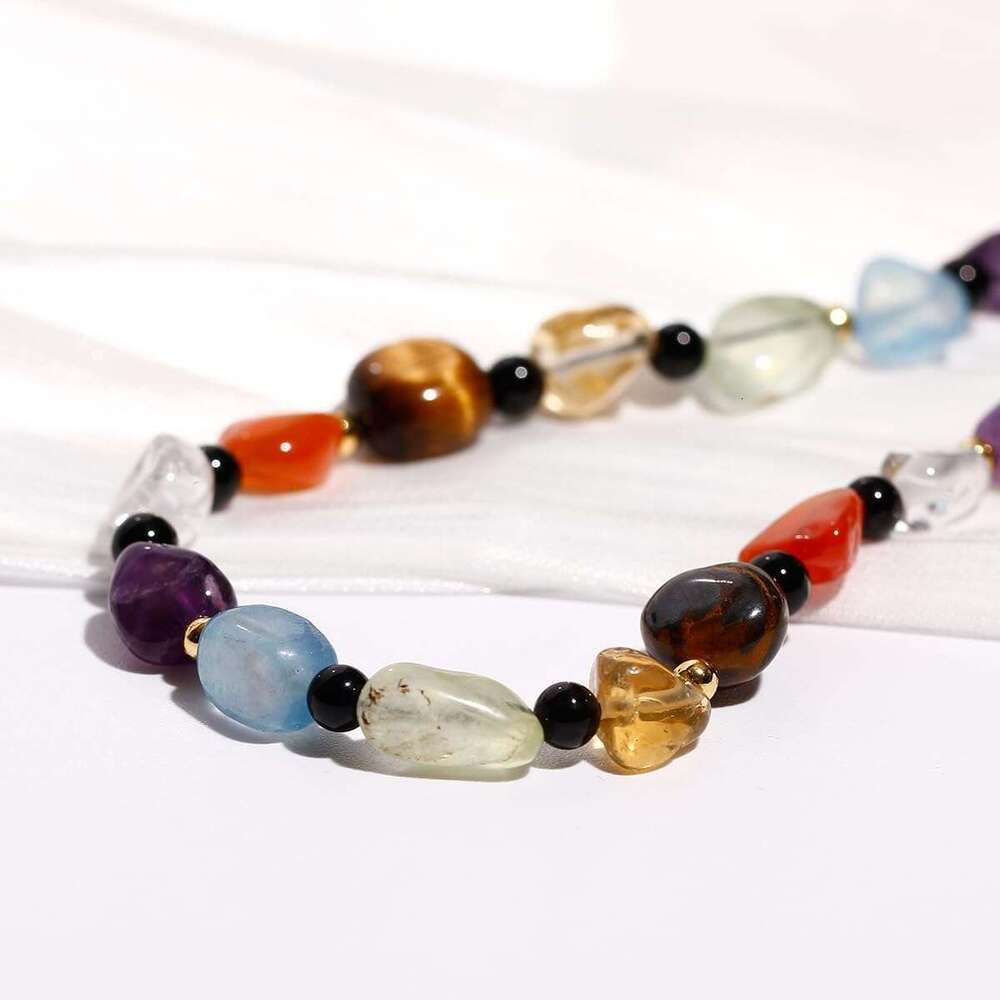 7 Chakra Crystals and Stones Anklet Irregular Tumbled Gems Beaded Ankle Bracelets for Women Spiritual Energy Meditation Yoga Healing Jewelry Mom'