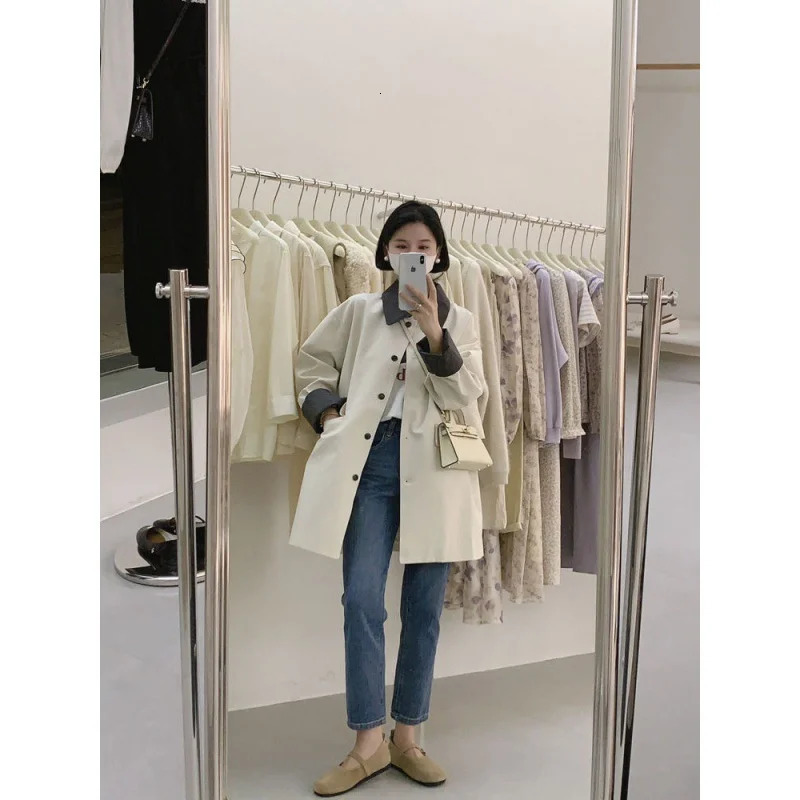 Trench Coat Women Spring Autumn Korean SingleBreasted Casual Windbreaker Jacket Female Slim Outerwear Tops 250809