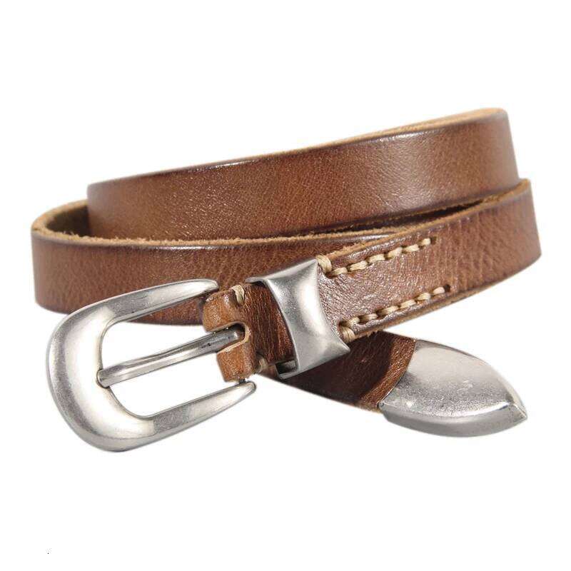 Extended Thin Section Knotted Decorative Ladies All-Match Slim Skirt Narrow Soft Genuine Leather Women's Jeans Belt