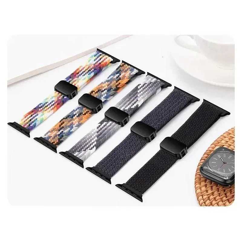 Nylon Braided Band Strap Compatible For Apple Watch S10 46mm 44mm 40mm 45mm 49mm 41mm 38mm iWatch series se 10 7 3 5 6 8 9 Ultra W250811