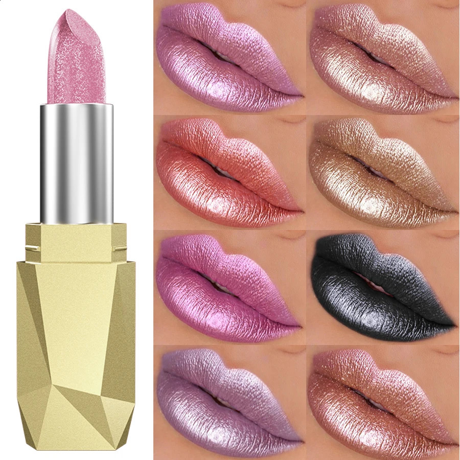 19 colors glitter lipstick hydrating red pink sparkling shine lip color highly pigmented lip tints metallic finish lip makeup 250809