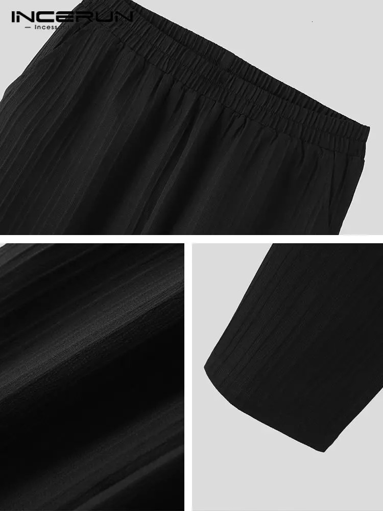 Fashion Casual Style Men Sets INCERUN Long-sleeved Shirts Trousers Sets Stylish Mens Striped Suit 2 Pieces S-5XL 250811