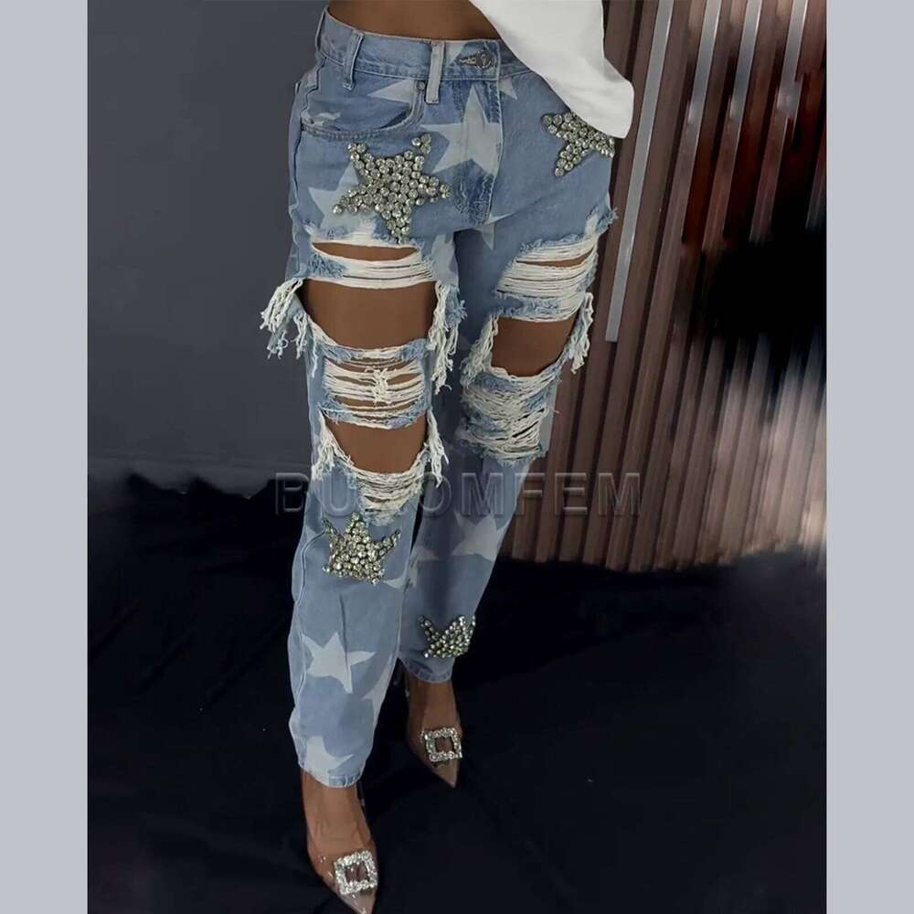 Women's Stylish Casual Trousers Denim Ladies Wide Leg Loose Jeans 2024 Female Sweet Style Fashion Baggy Pants