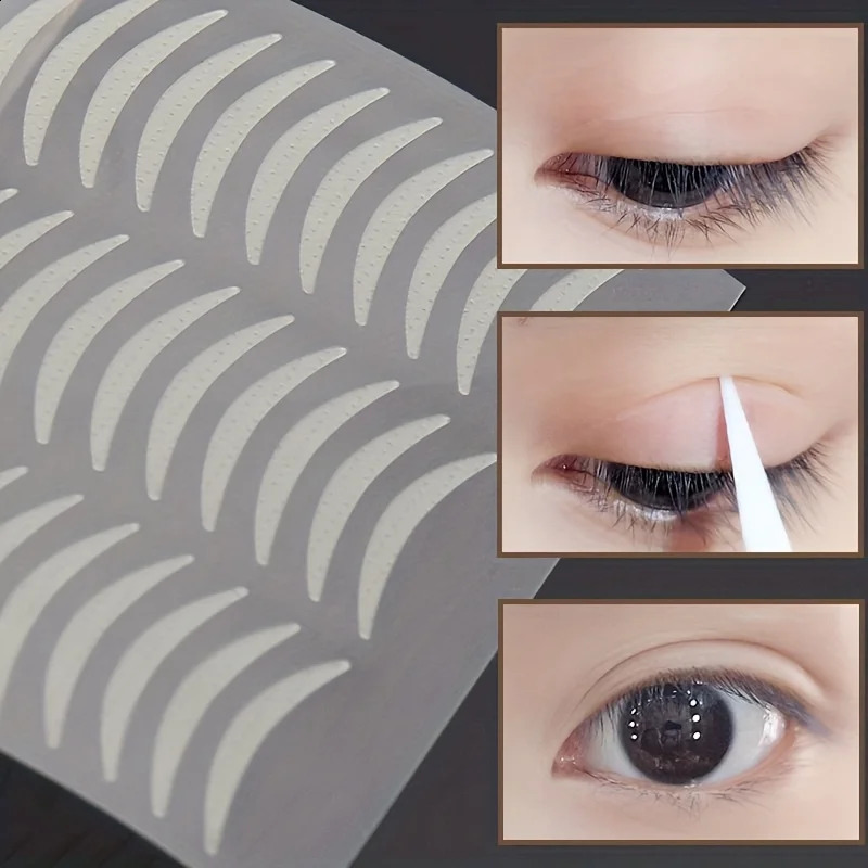 Double Eyelid Tape With Tweezer Lifting Fork - 10 Sheets - Transparent Self-Adhesive Double Eyelid Makeup Tool For Ladies - Doub 250807
