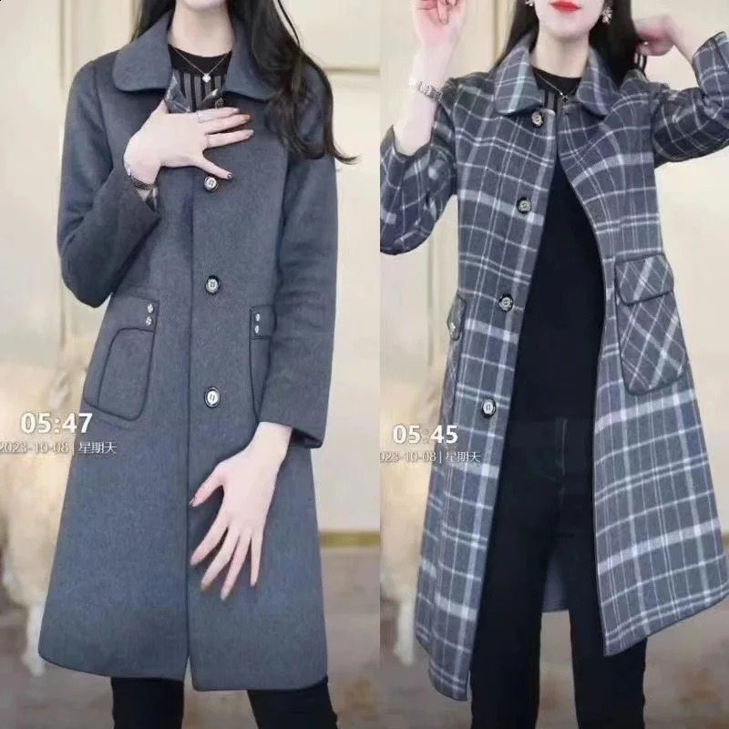 Fashion Large Lapel Loose Ladies Outerwear Comfortable Temperament Female Wool Jacket Autumn Winter Women Woolen Coat 250805