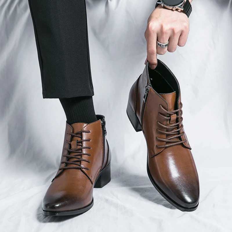 2023 Genuine Leather Designer Luxury Mens Classic Dress Shoes Mens Fashion Winter Chelsea Casual Boots Ankle Boot Footwear W250811