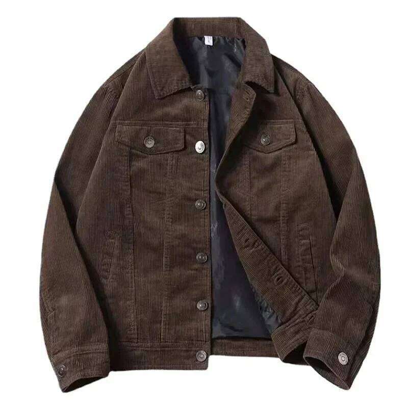 Designer Clothing 2025 New Men's Thin Spring Autumn Fashion Casual Corduroy Jackets Vintage Loose Outwear Coats For Male Tops Plus Size New