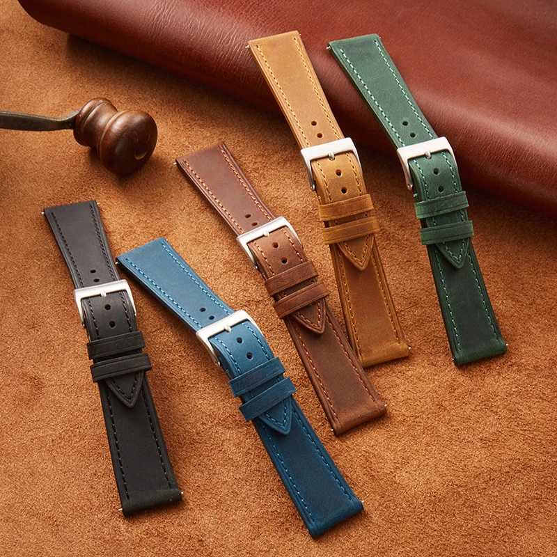 Vintage Watch Strap Quick Release 18mm 19mm 20mm 21mm 22mm Cowhide Watchband Smart Watch Strap Accessories BraceletZ106 W250811