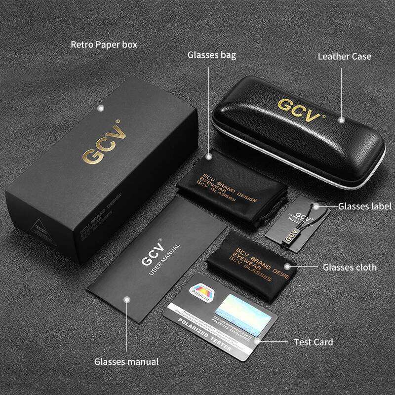 GCV Brand Classic Retro Women's Rectangular Square Metal Frame Glasses, Sunglasses, Polaroid Lenses, Box Sunglasses Glasses