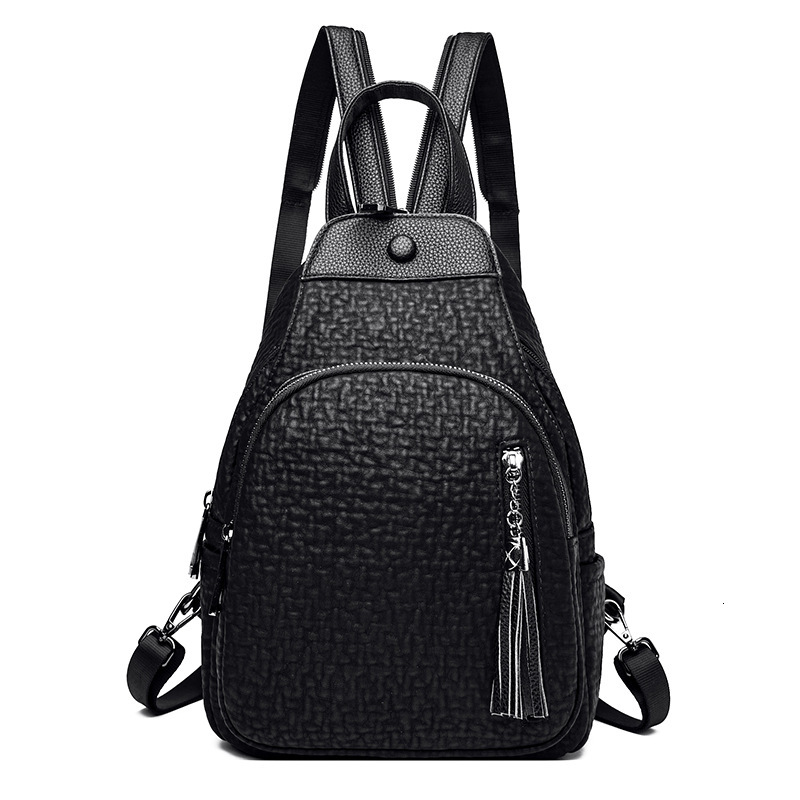 Women's Chest Bag New Fashion Soft Leather Casual Multifunctional Student Small Backpack ddmymoon