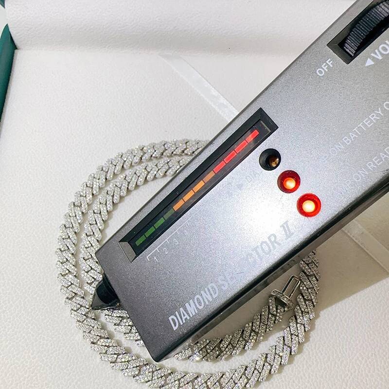 8MM Moissanite Cuban Necklace Hiphop 2 Row D VVS Moissanite Diamond Miami Chain Necklace 925 Sterling Silver Pass Tester Gift