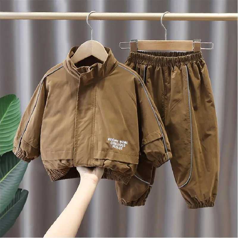 Boys Casual Sets Kids Clothing Spring and Autumn Childrens Sportswear Suits New Zipper Jacket+Pants 2Pcs Teen Loose Outfits Z250811