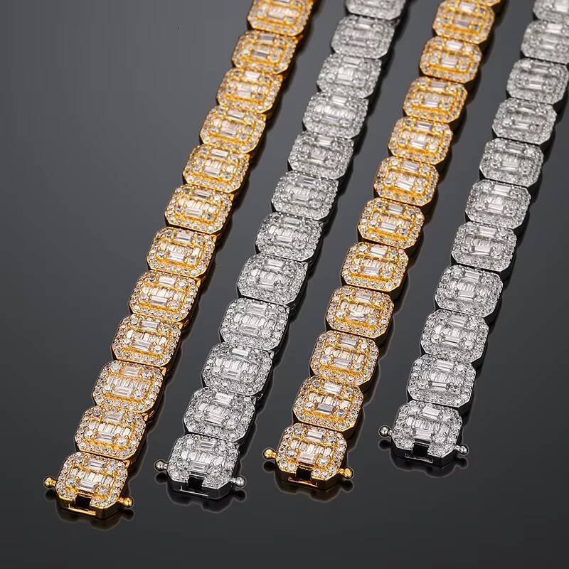 Wholesale High Quality Luxury Iced Out CZ Hip Hop Cuban Tennis Chain Necklace and Bracelet for Men and Women