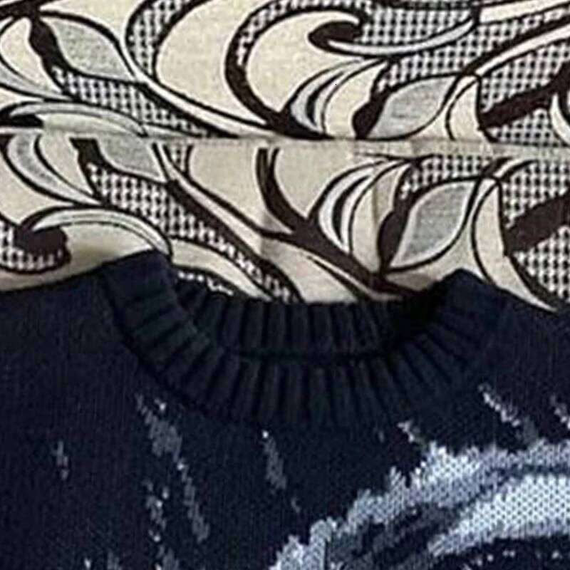 BIG PROMOTION Y2K Autumn/Winter Portrait Jacquard Women's Knitted Sweater Fashion Design Sense Small Round Neck Pullover