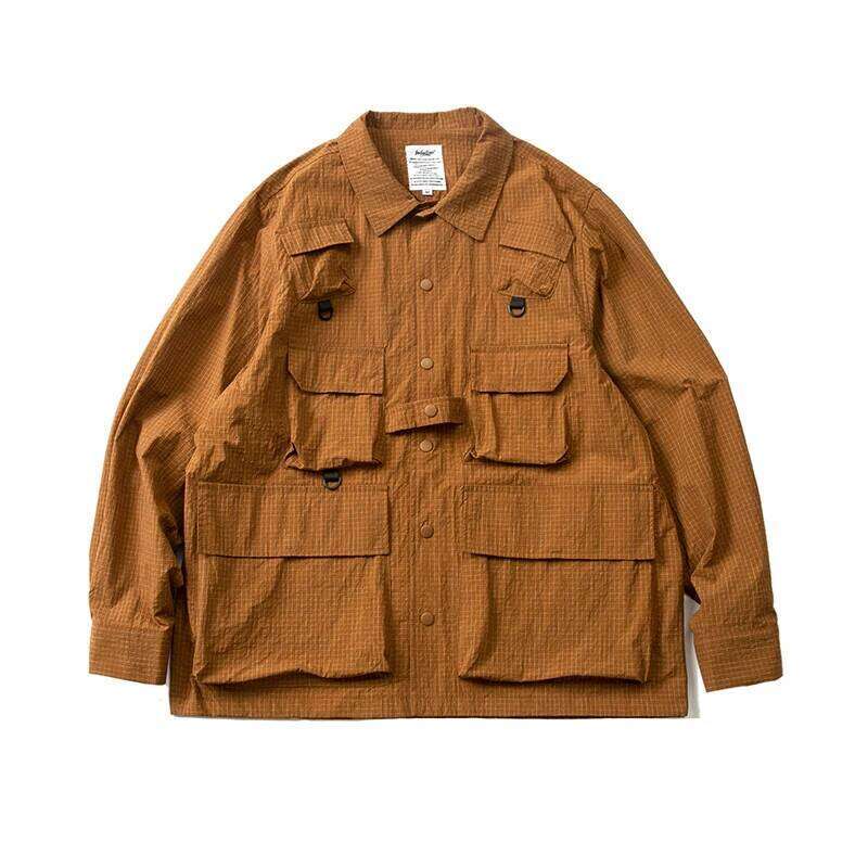 Designer Clothing 2025 Cityboy Multi-Pocket Cargo Jacket Men Outdoor Waterproof Fashion Loose Casual Plaid Jackets Male Women Streetwear Hip Hop Coat