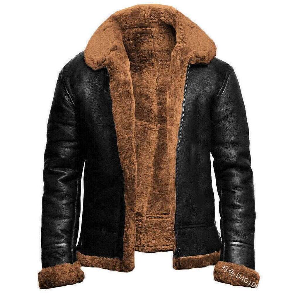 2023 Men's Top One Piece Thickened Fur Jacket