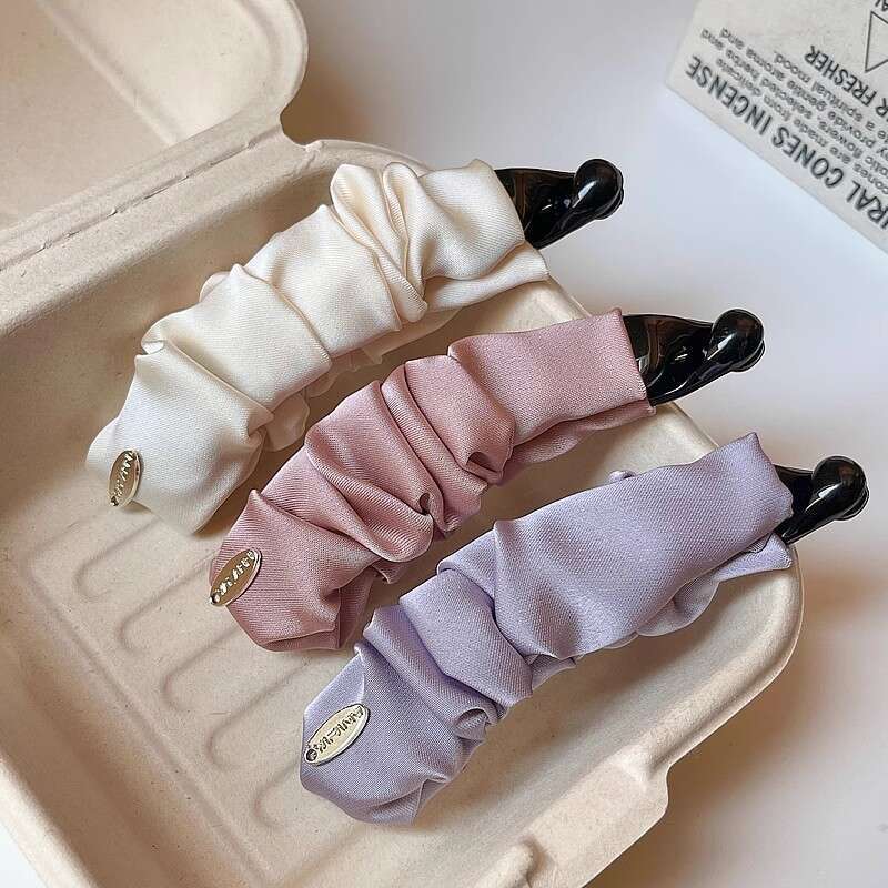 Pleated Fabric Banana for Women 2025 New Style High-end Fashionable Back of Head Clip Hair Accessory