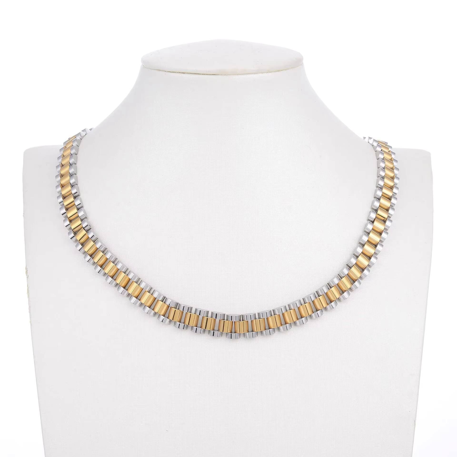 Popular Design Custom Watch Chains Gold Plated Stainless Steel Fashion Jewelry Necklaces for Men