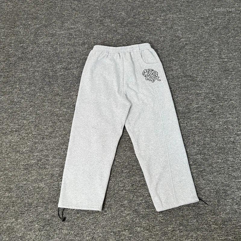 Men's Pants High Quality Cotton Gray Jogger Drawstring Sweatpants Men Women Couple Fashion Logo Embroidery Casual