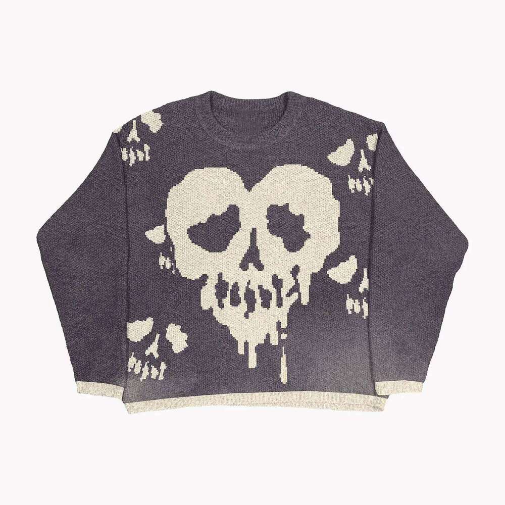 Men and Women's Hip Hop Knitted Sweater, Haruku Fashion, Spider Boy Pattern Printed Loose Top, Casual Street Wear Pullover, 20
