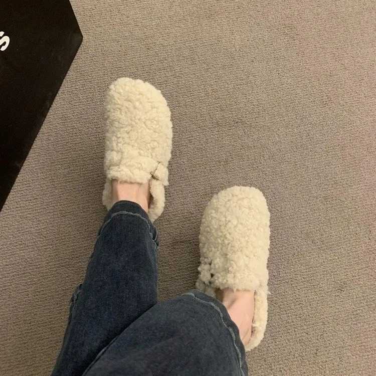 4 Boston Clogs For Women Winter Fashion Cork Insole Warm Plush Slippers Shoes With Arch Support Cozy Home Furry Suede Mules XJ250811