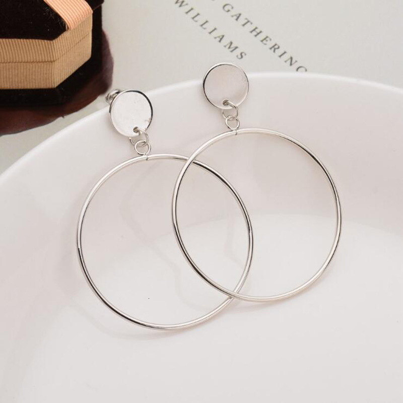 Free Shipping Designer Fashion Accessories Street Style Personality Exaggerated Geometric Round Earrings Luxury Jewelry
