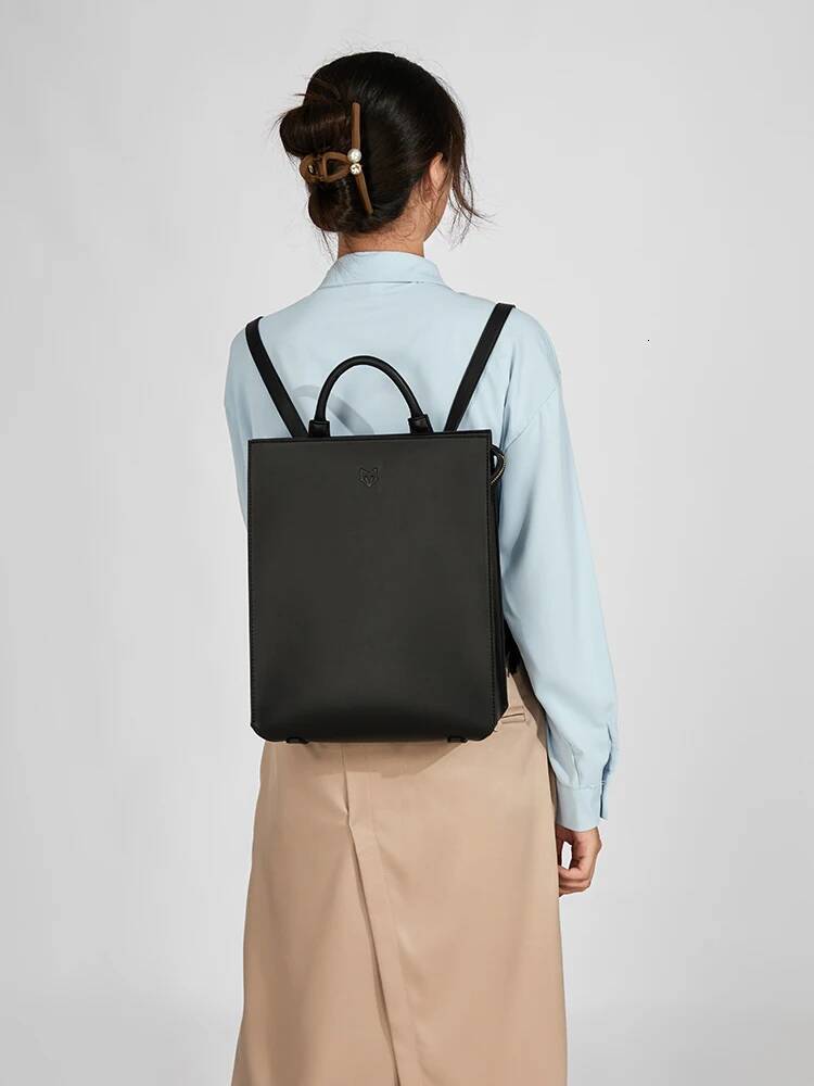 New Niche Design Genuine Leather Simple Casual Versatile Work And Commuting Large Capacity Backpack For Women high-quality