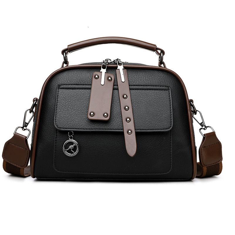Live Soft Leather Small Square Handbag for Women New Simple Versatile Double Layer Large Capacity Shoulder Crossbody Bag ddmymoon