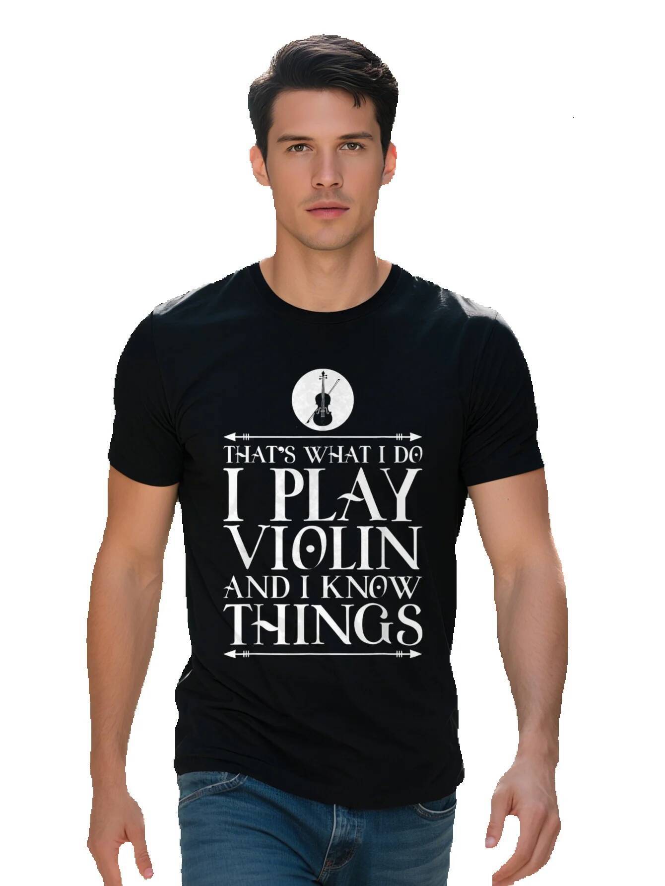 Men's T-shirt Cotton That's What Do Play Violin I Know Things T-Shirt 65780 d051b
