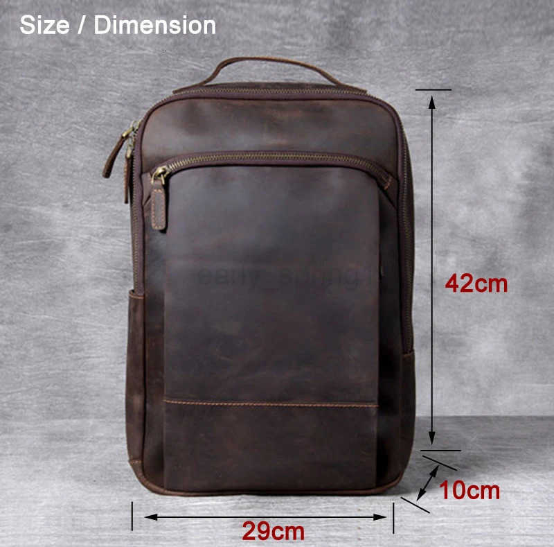 Vintage Crazy Horse Genuine Leather Backpack Men Backpack Laptop Leather Daily Backpack Male Rucksack Travel Hiking Knapsack Large T250811