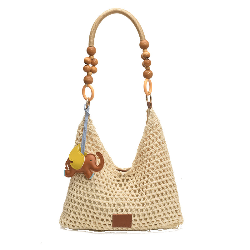 Beach Vacation Woven for Women 2025 New Hollow Knit Handbag Large Capacity Shoulder Underarm Bag ddmymoon