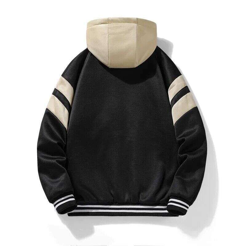 Baseball Hooded Thick Warm Cotton Padded Coat Casual Loose Fashion Winter Jacket Men Windbreakers Size L-Xxxl