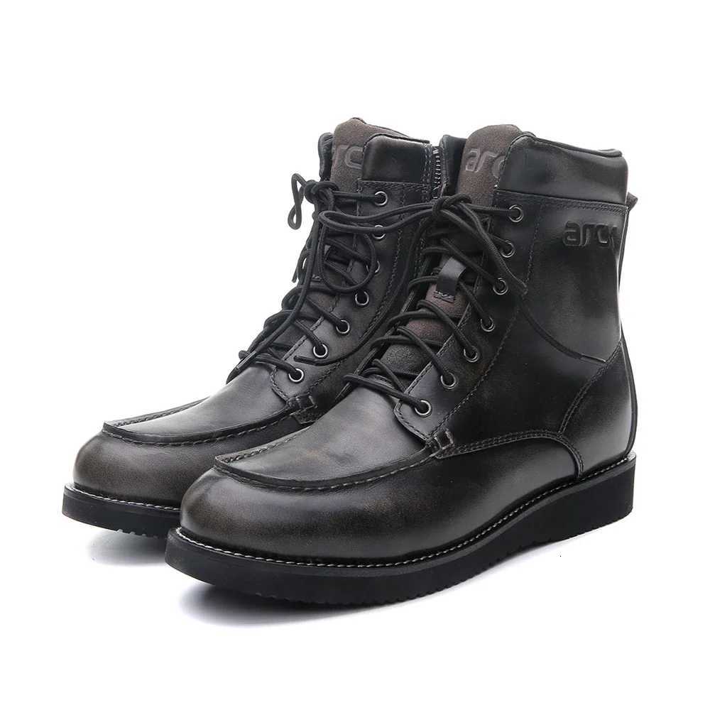 Motorcycle Riding Boots Racing Off-road Vintage Martin Boots Leather Motorbike Protective Ankle Shoes Waterproof Fashion for Men W250811