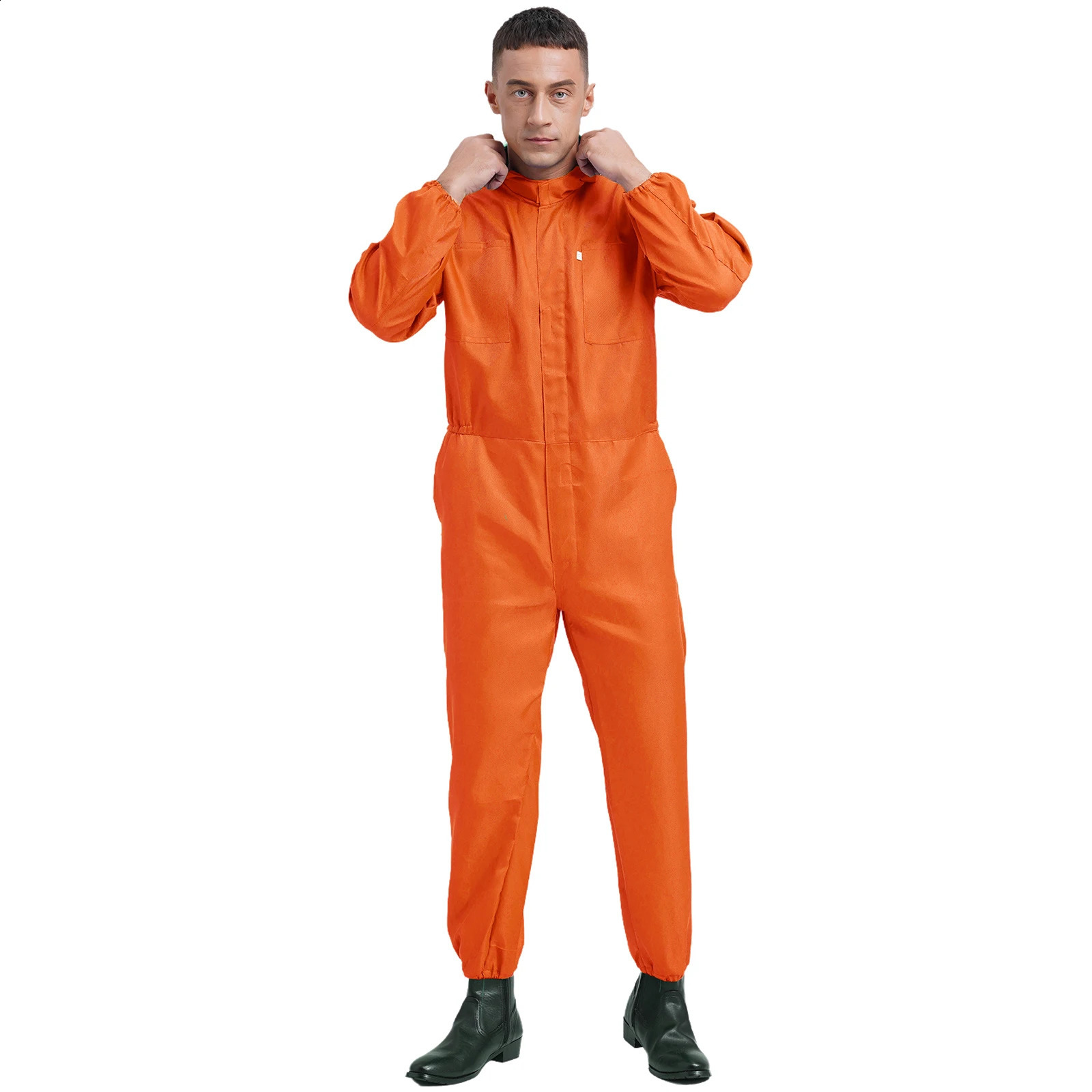 Coveralls for Men Big Pockets Overalls Jumpsuit Dungarees Workshop Worker Dustproof Hooded Coverall Unisex Mechanic Uniform 250729