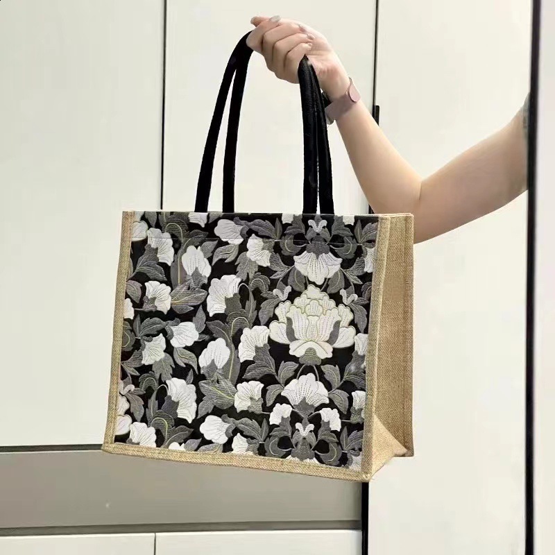 Stylish Floral Pattern Tote Handbag Trendy Satchel Large-capacity Bag With ZIPPER 240912