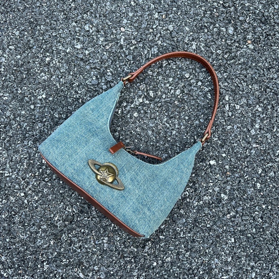 2025 new niche retro denim armpit bag high-end multifunctional shoulder bag commuting fashion women's designer handbag