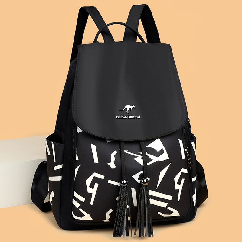 Nylon New Casual Trendy Korean Style Printed Large Capacity School Bag Outdoor Travel Women's Backpack ddmymoon