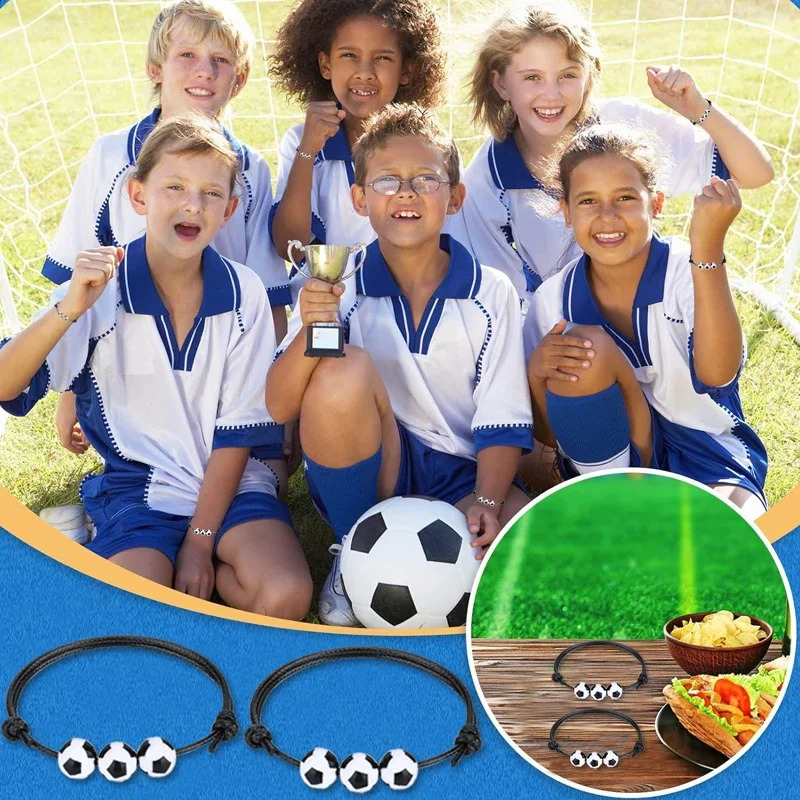 10/20Pcs Sports Party charm Football bracelet Captain Bracelets Inspirational Wristbands Sport Gift 250808