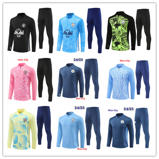 2025 2026 mans CITYs soccer tracksuit HAALAND DE BRUYNE 25 26 Training Suit GREALISH STERLING FERRAN MAHREZ foden Men kids