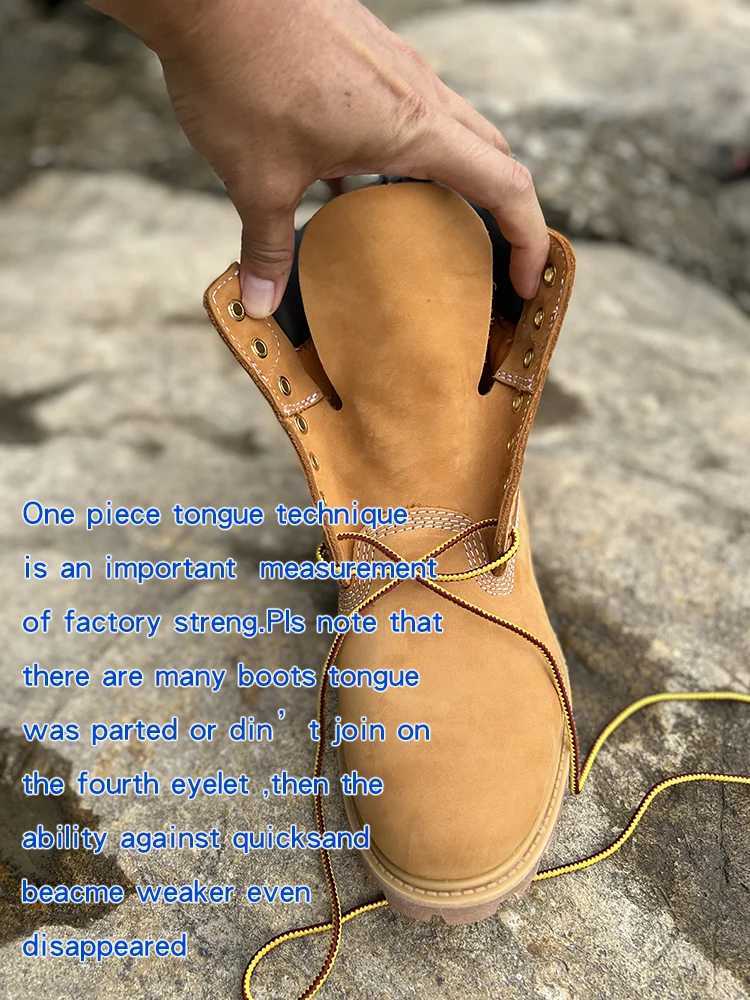 New Work Boots Mens Original Comfy Shoes Outdoor Hiking Leather Casual Shoes For Men Basic Boots Waterproof Yellow Boots W250811