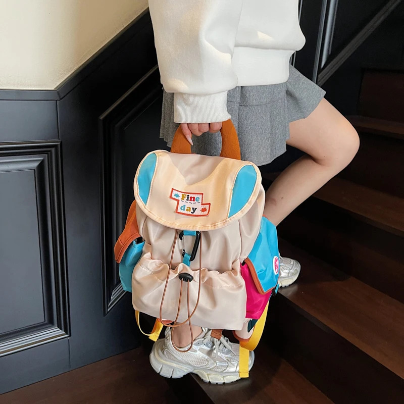 style fashionable pleated drawstring backpack It is a niche ned trendy looking for women with large 250811