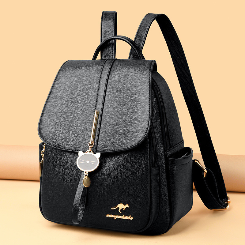 Soft Leather for Women 2025 New Korean Fashion Casual Large Capacity Student School Travel Small Backpack Women's Bag ddmymoon