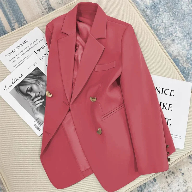 Spring and Autumn Korean fashion British Style Solid Blazer Women Clothing French Texture Fashion Small Suit Coat 250811