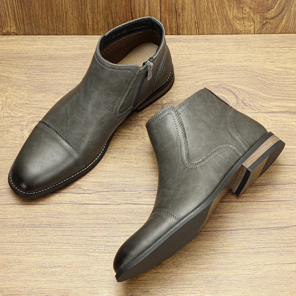 Boots Men Comfortable Fashion 2025 Boots Leather 250805