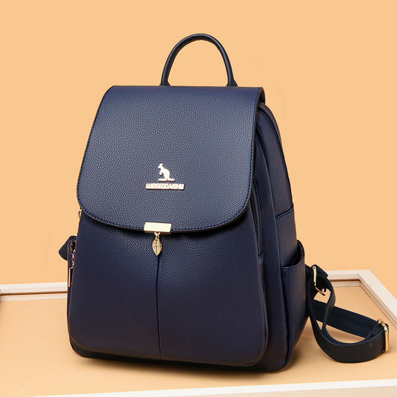 Soft Leather Women 2025 New Trendy Casual Travel Large Capacity Ladies Backpack Student Schoolbag ddmymoon