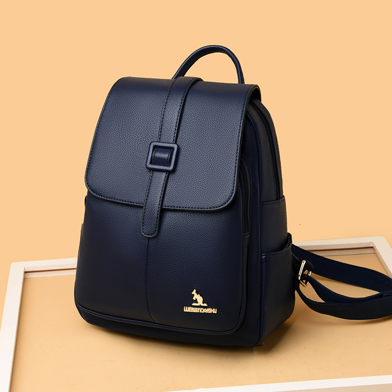 Soft Leather Backpack for Women, New Korean Style, Versatile Large Capacity Women's Backpack, Travel Mommy Bag, Student School Bag ddmymoon